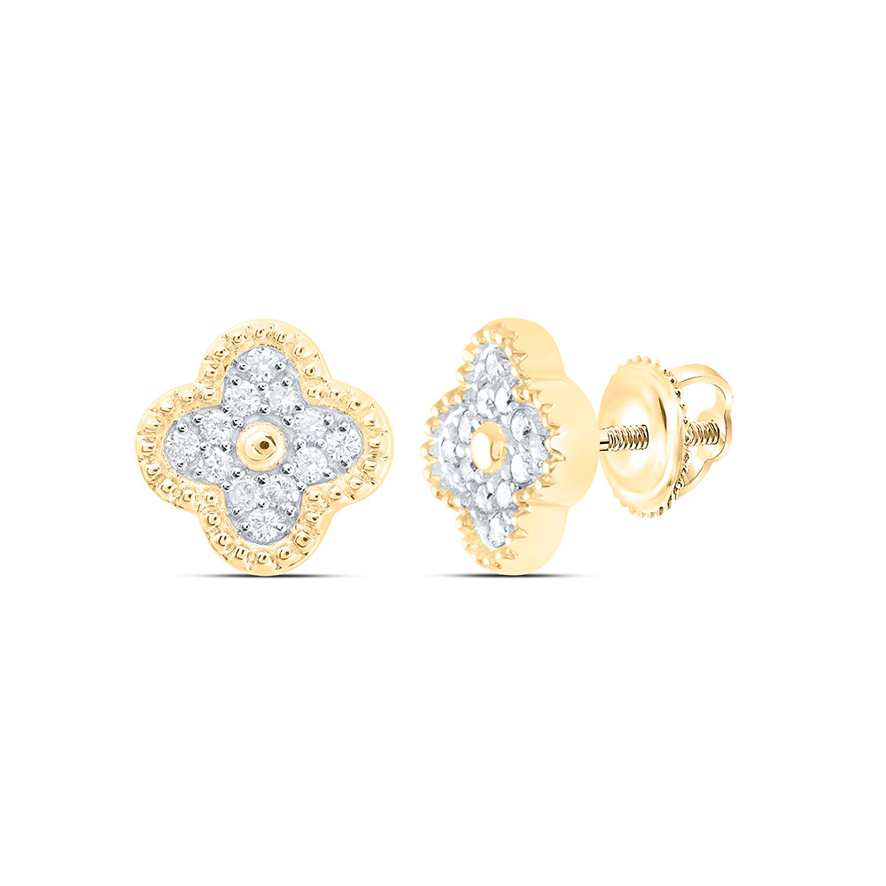 1/6CTW-DIA CN GIFT CLOVER STUD EARRING
