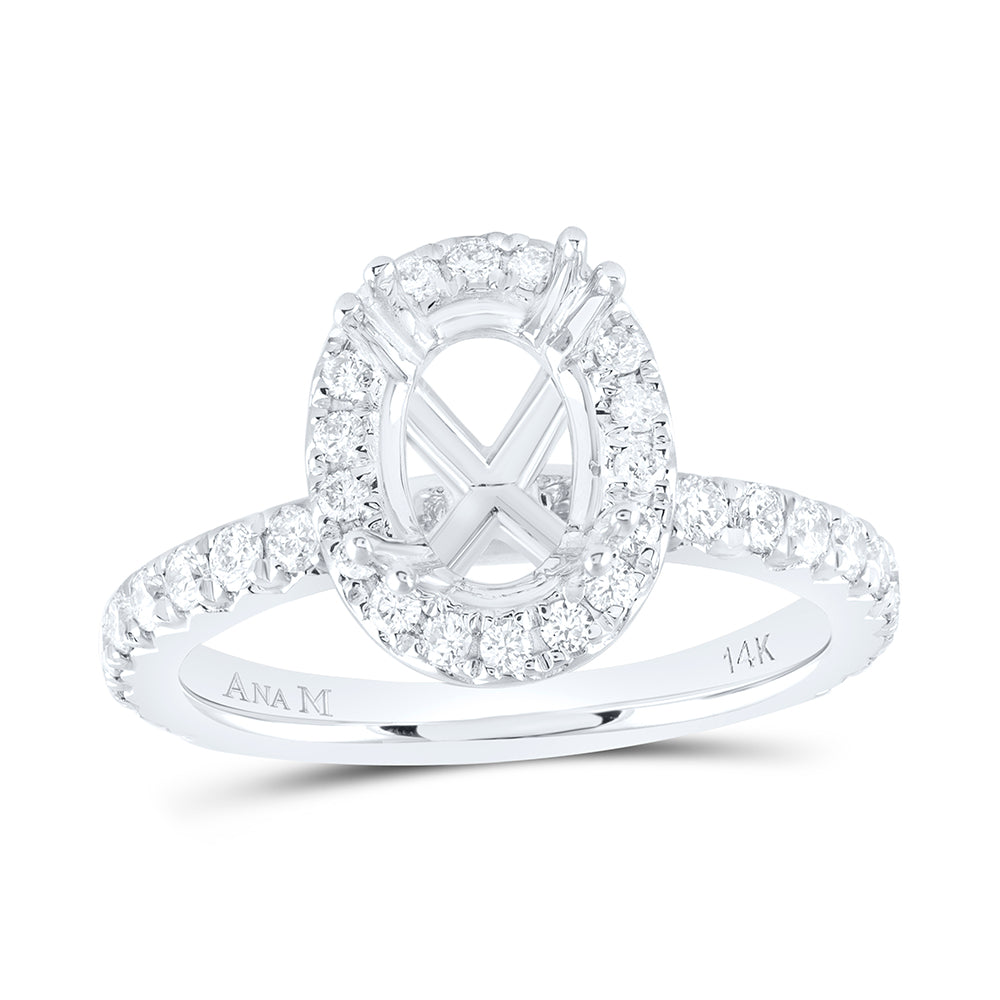 3/4CTW-DIA ANA M 1 1/2CT-COV SEMI-MOUNT SINGLE HALO ENGAGEMENT RING