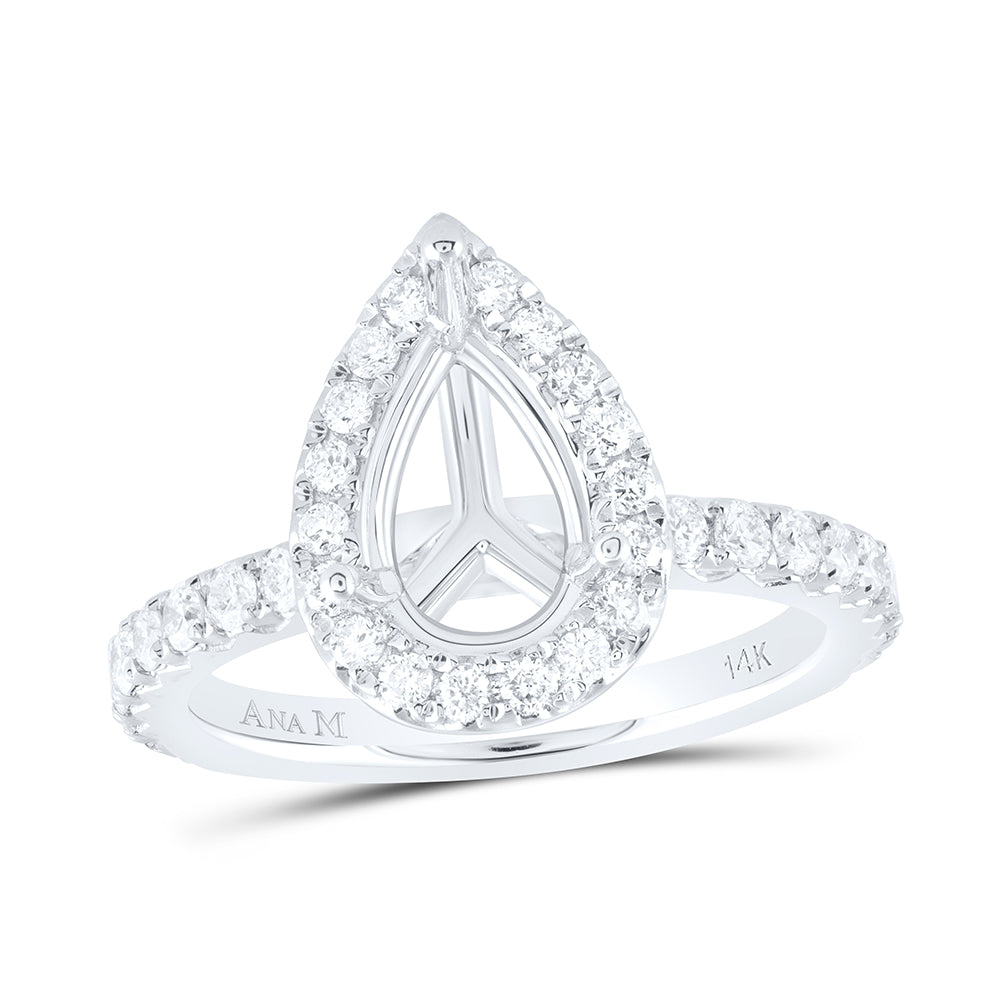 3/4CTW-DIA ANA M 1 1/2CT-CPS SEMI-MOUNT SINGLE HALO ENGAGEMENT RING