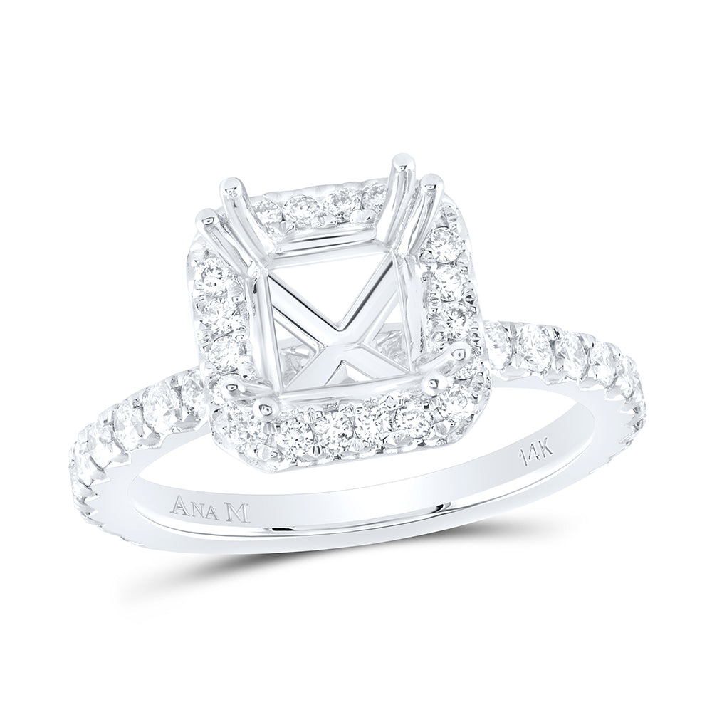 3/4CTW-DIA ANA M 1 1/2CT-CPC SEMI-MOUNT SINGLE HALO ENGAGEMENT RING