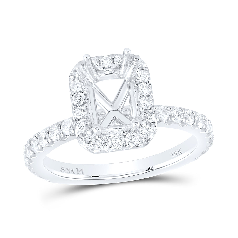 3/4CTW-DIA ANA M 1 1/2CT-CEM SEMI-MOUNT SINGLE HALO ENG RING