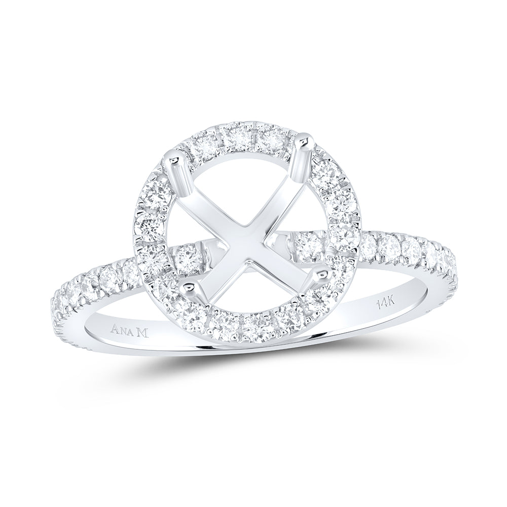 5/8CTW-DIA ANA M 2CT-CRD SEMI-MOUNT SINGLE HALO BRIDAL RING
