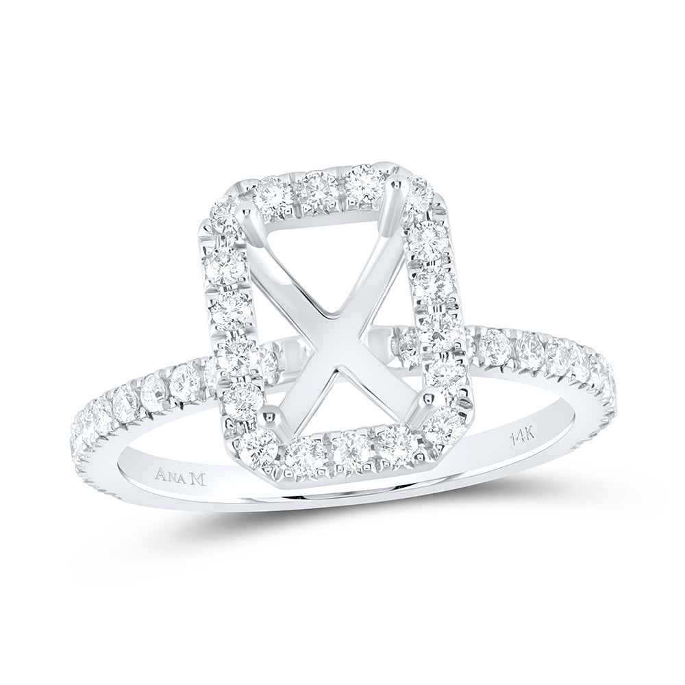 5/8CTW-DIA ANA M 2CT-CEM SEMI-MOUNT SINGLE HALO BRIDAL RING