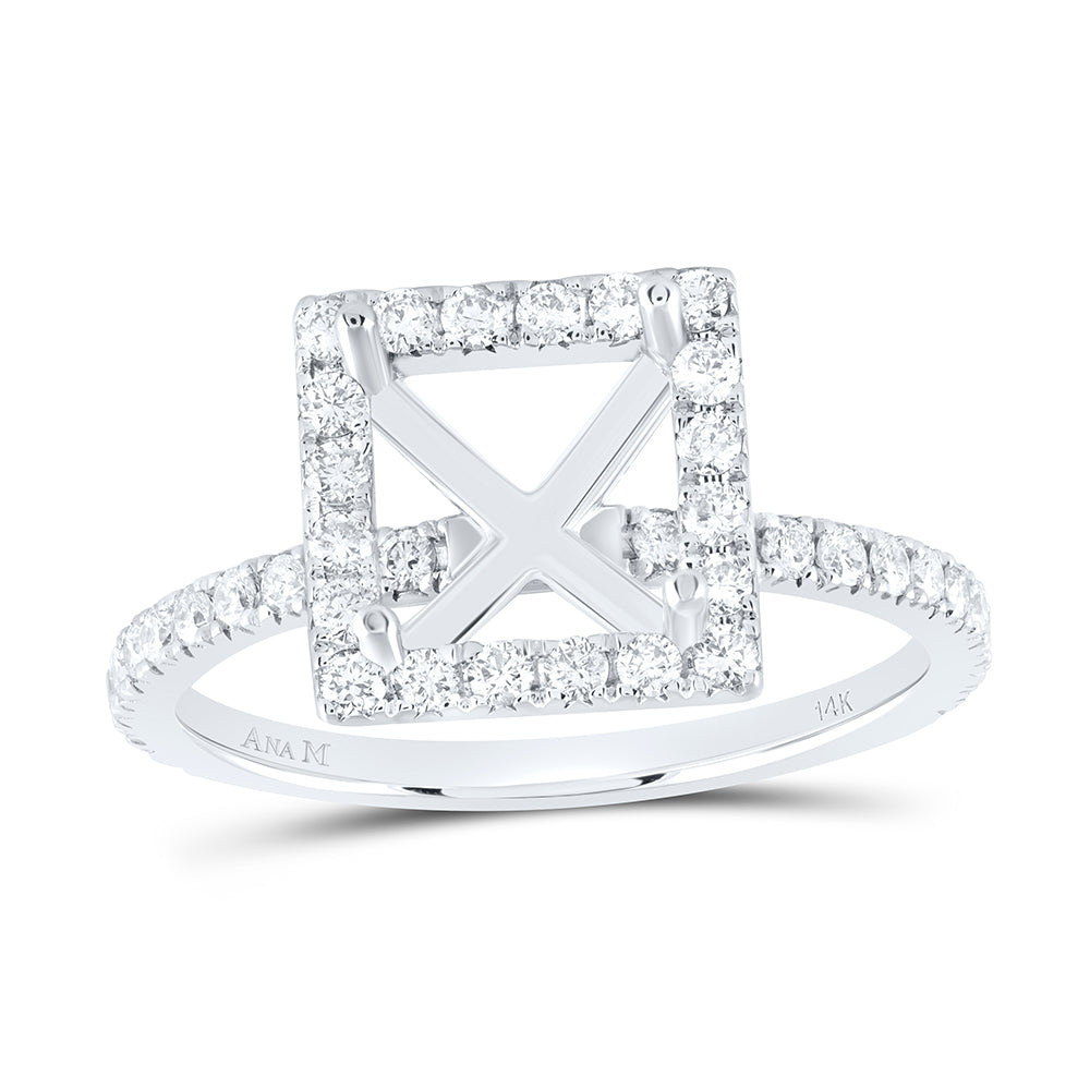 5/8CTW-DIA ANA M  2CT-CPC SEMI-MOUNT SINGLE HALO BRIDAL RING