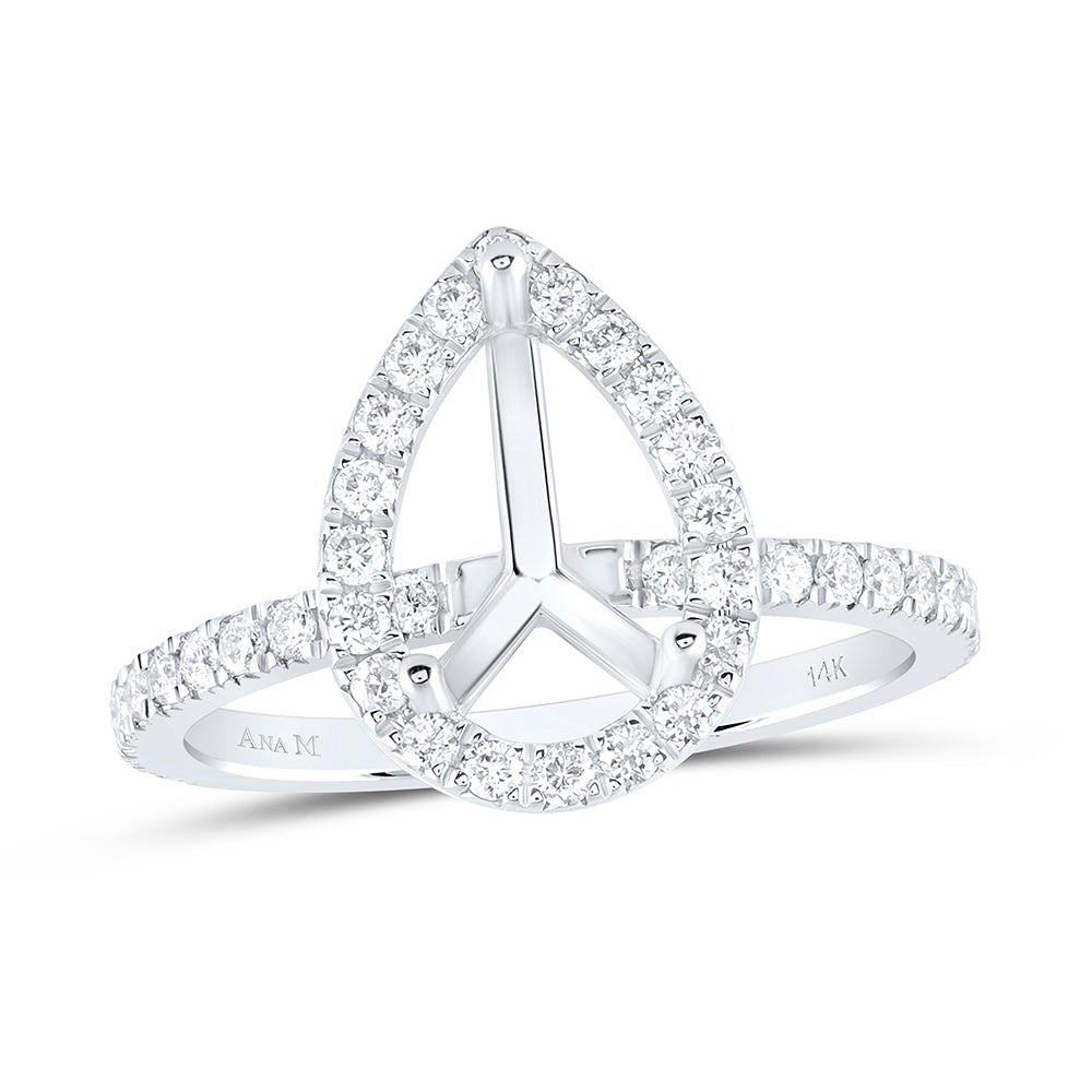 5/8CTW-DIA ANA M  2CT-CPS SEMI-MOUNT SINGLE HALO ENGAGEMENT RING