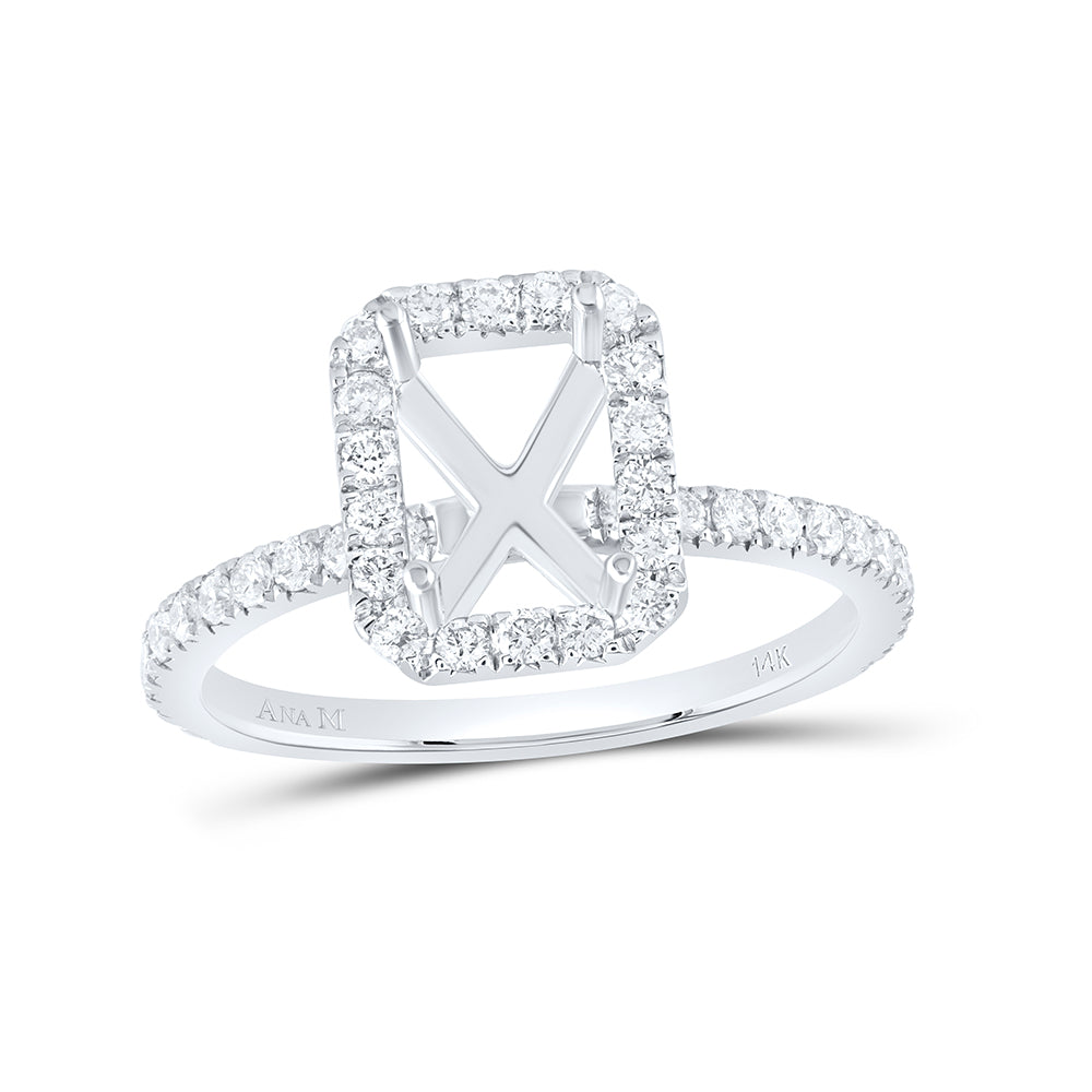 5/8CTW-DIA ANA M 1 1/2CT-CEM SEMI-MOUNT SINGLE HALO BRIDAL RING