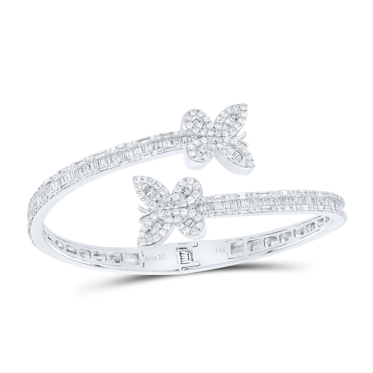 2 7/8CTW-DIA ANA M BUTTERFLY LADIES CUFF BANGLE (55X45 MM)