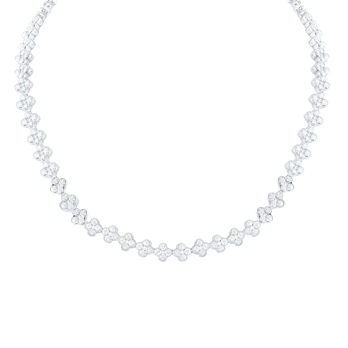 14 1/3CTW-DIA ANA M FASHION CLOVER NECKLACE(17 INCH)