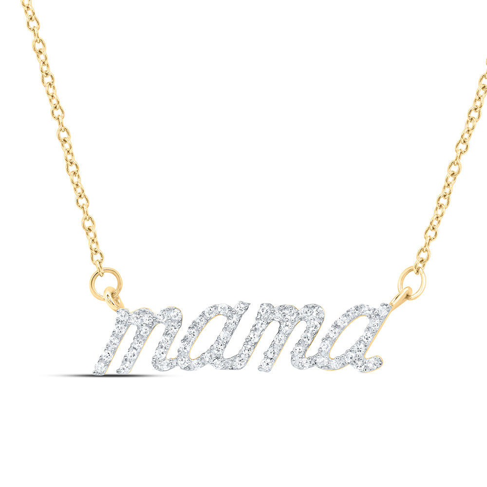 1/5CTW-DIA NK GIFT "mama" NECKLACE (18 INCH)