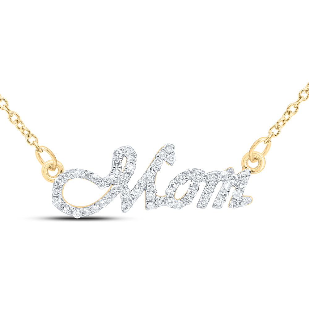 1/5CTW-DIA NK GIFT "Mom" NECKLACE (18 INCH)