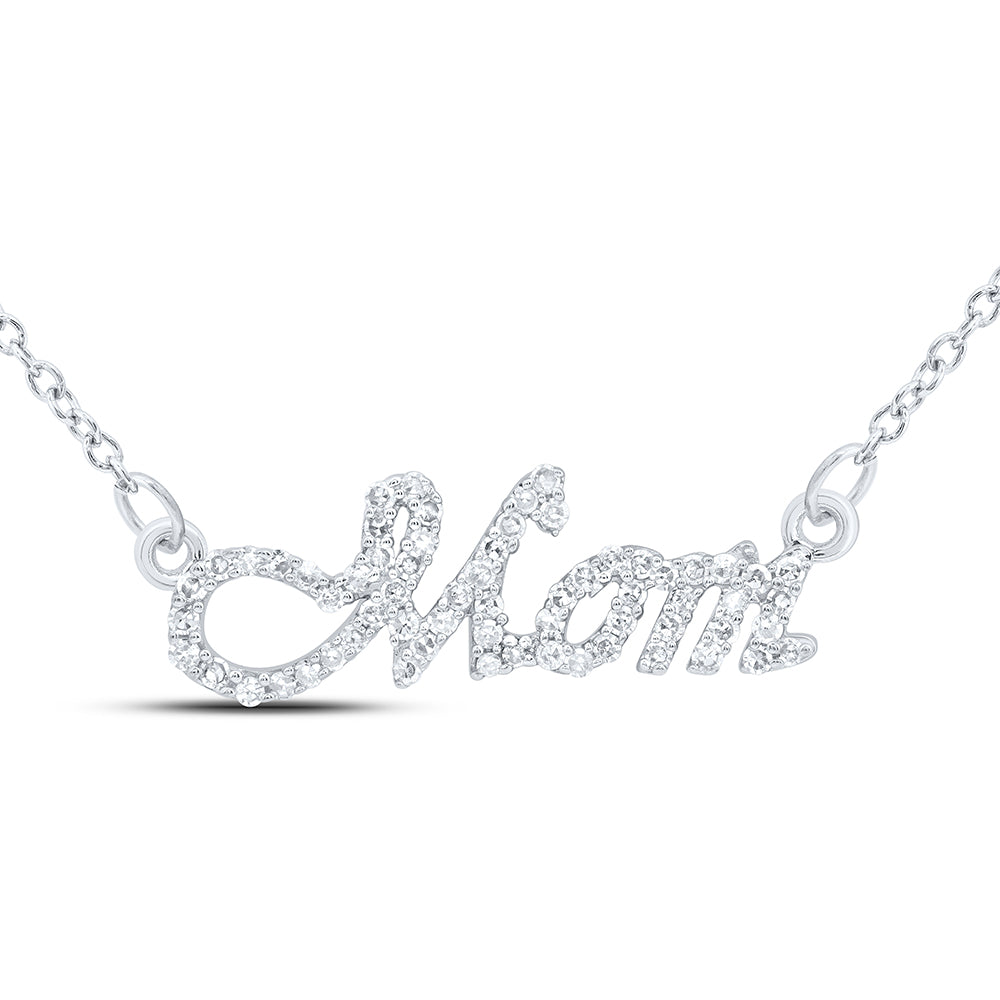 1/5CTW-DIA NK GIFT "Mom" NECKLACE (18 INCH)