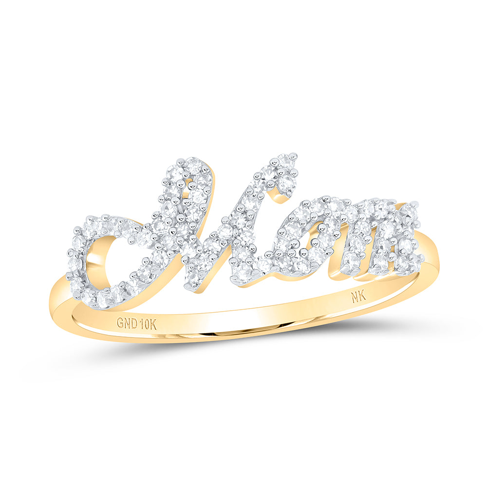 1/5CTW-DIA NK GIFT "Mom" RING
