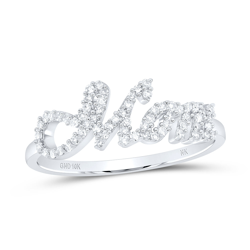1/5CTW-DIA NK GIFT "Mom" RING