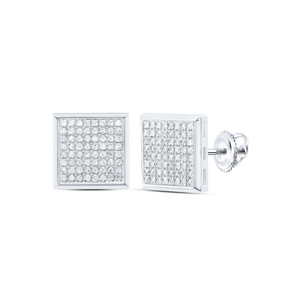 1/2 CTW DIA P3 MICRO-PAVE SQUARE EARRINGS