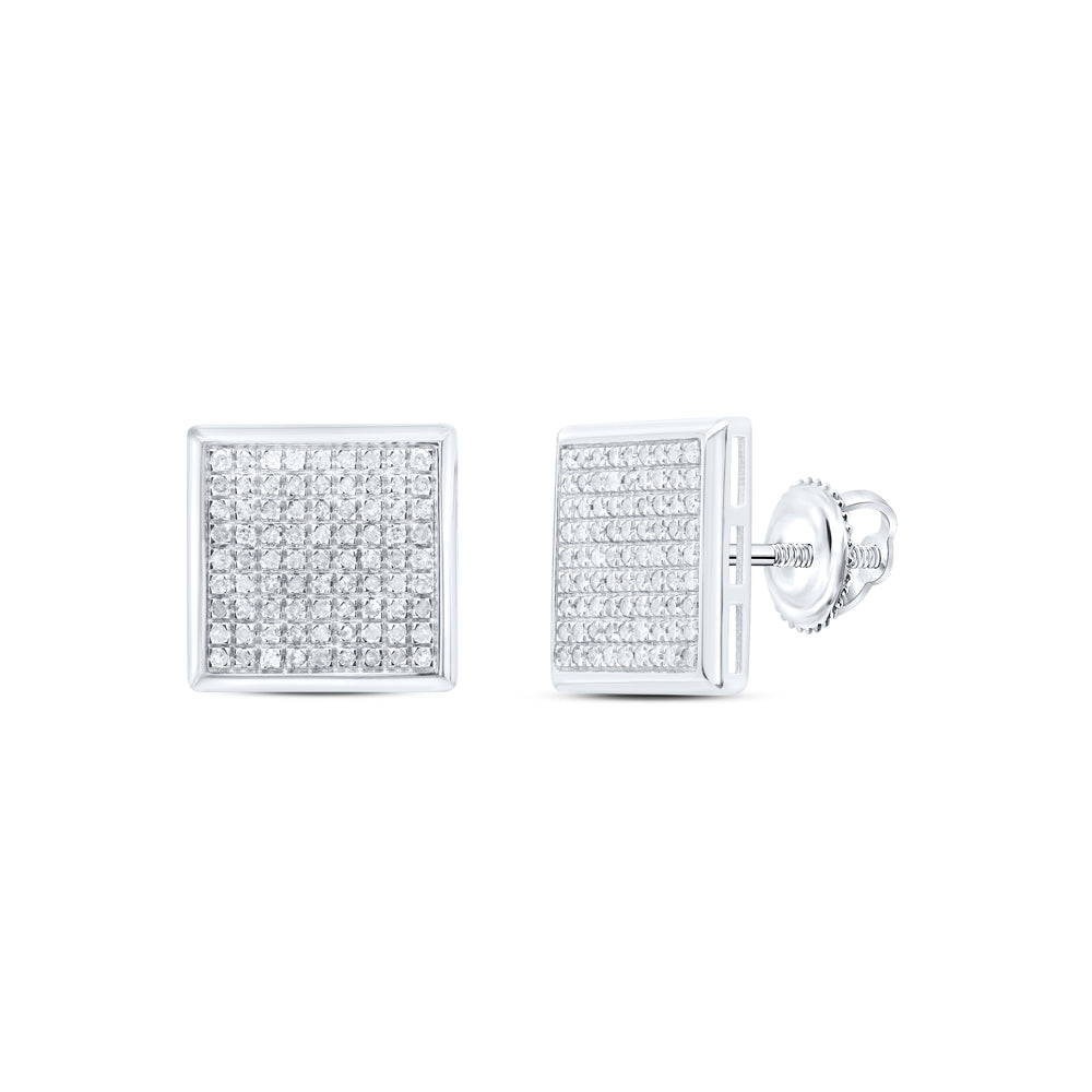 5/8CTW DIA P3 MICRO-PAVE SQUARE EARRINGS