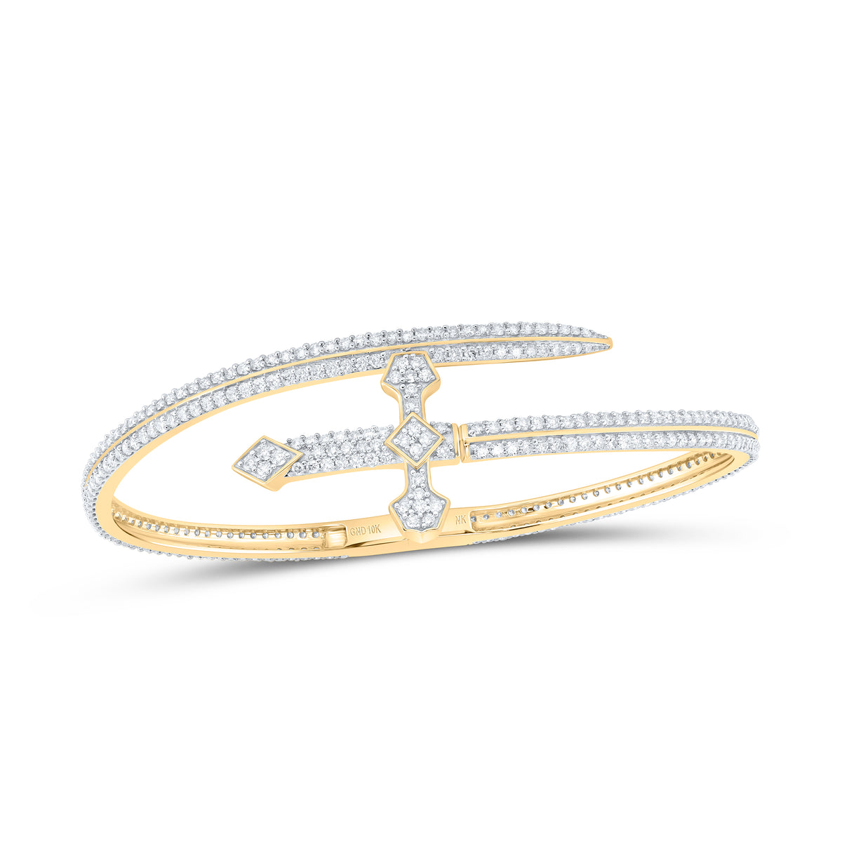 3 5/8CTW-DIA NK FASHION CROSS LADIES BANGLE (55 MM )
