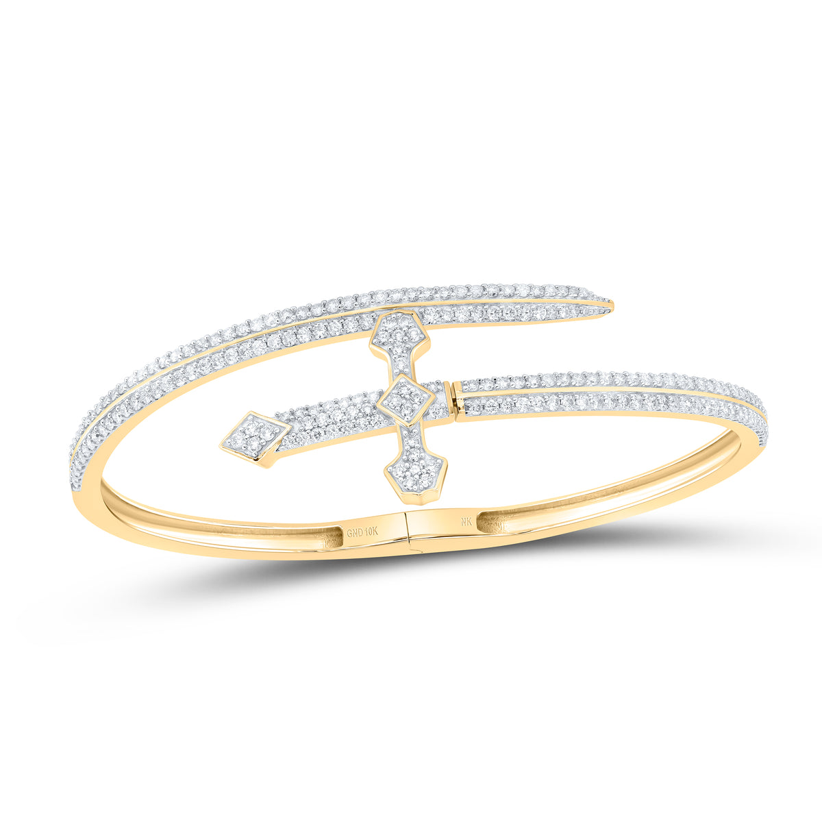 2 CTW-DIA NK FASHION CROSS BANGLE ( 55 MM )