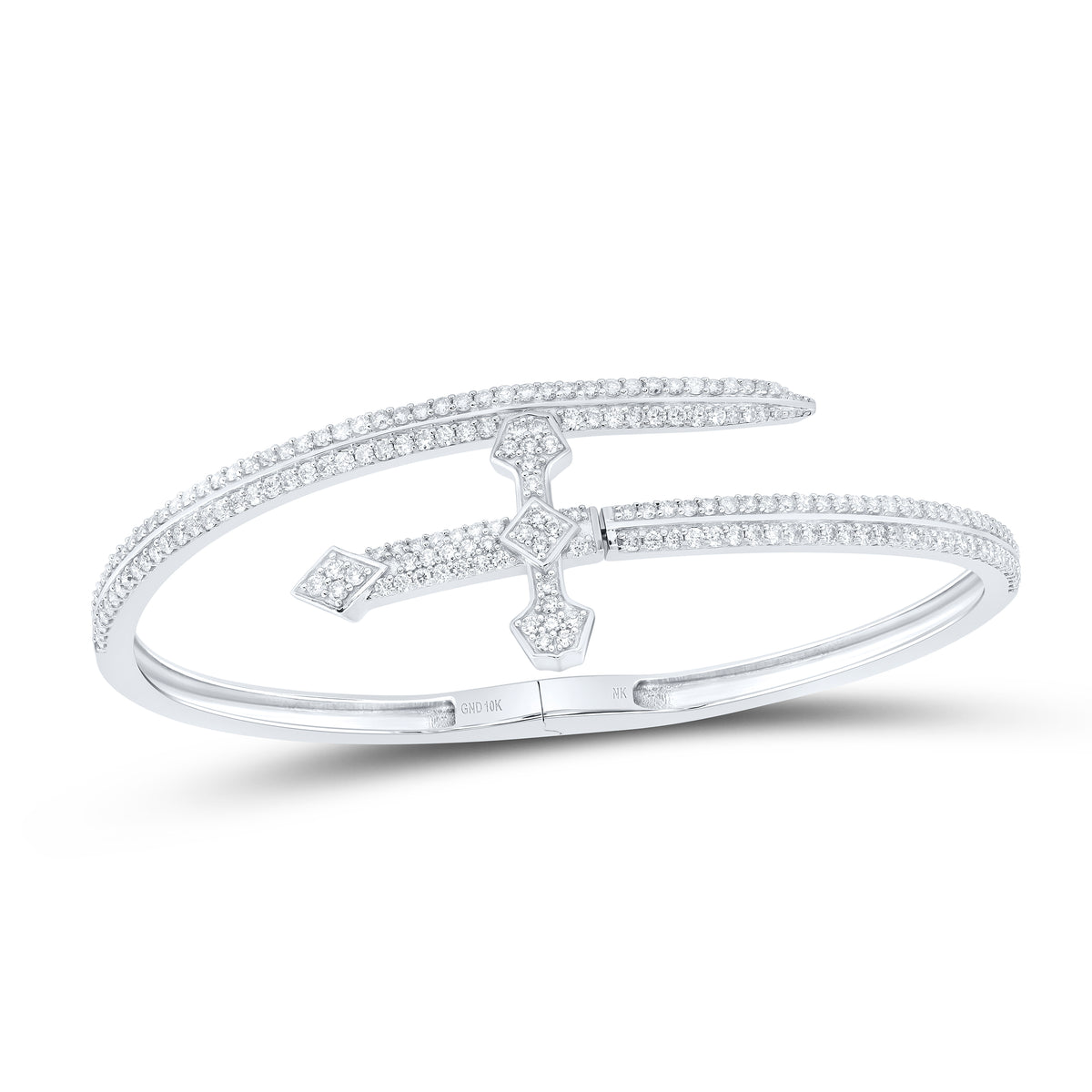 2 CTW-DIA NK FASHION CROSS BANGLE ( 55 MM )
