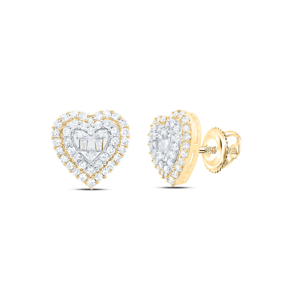3/8CTW-DIA NK FASHION HEART STUD EARRING