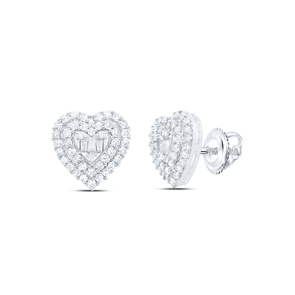 3/8CTW-DIA NK FASHION HEART STUD EARRING