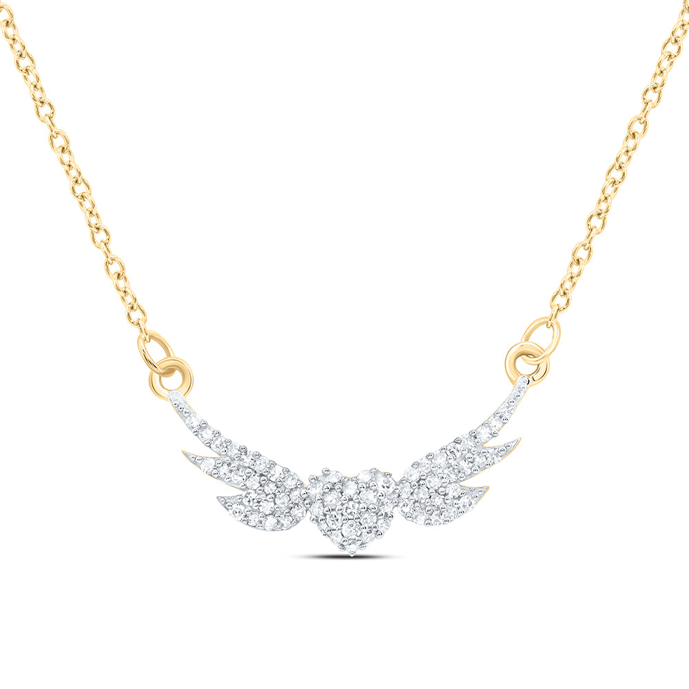 1/5CTW-DIA NK GIFT HEART WINGS NECKLACE