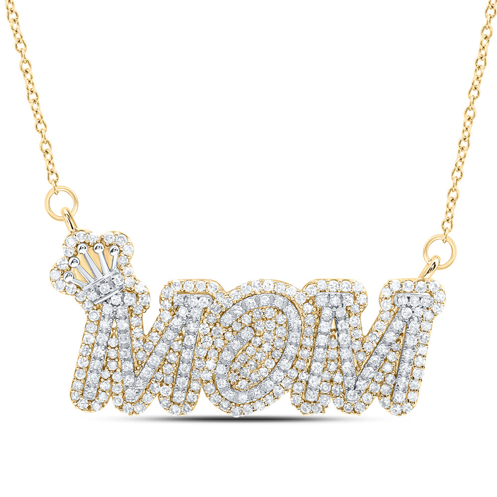 1CTW-DIA NK FASHION "MOM" NECKLACE (18 INCH)
