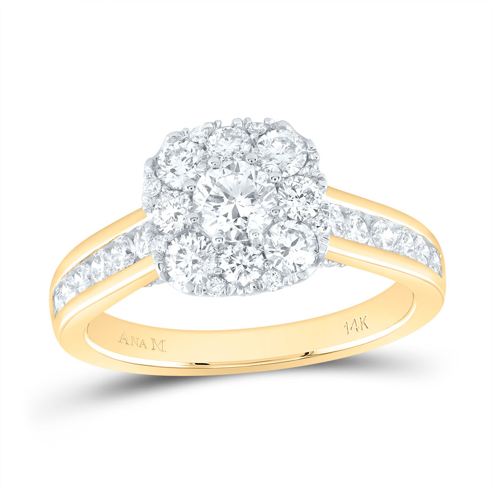 1 1/2CTW-DIA ANA M 1/3CT-CRD CUSHION ENGAGEMENT RING