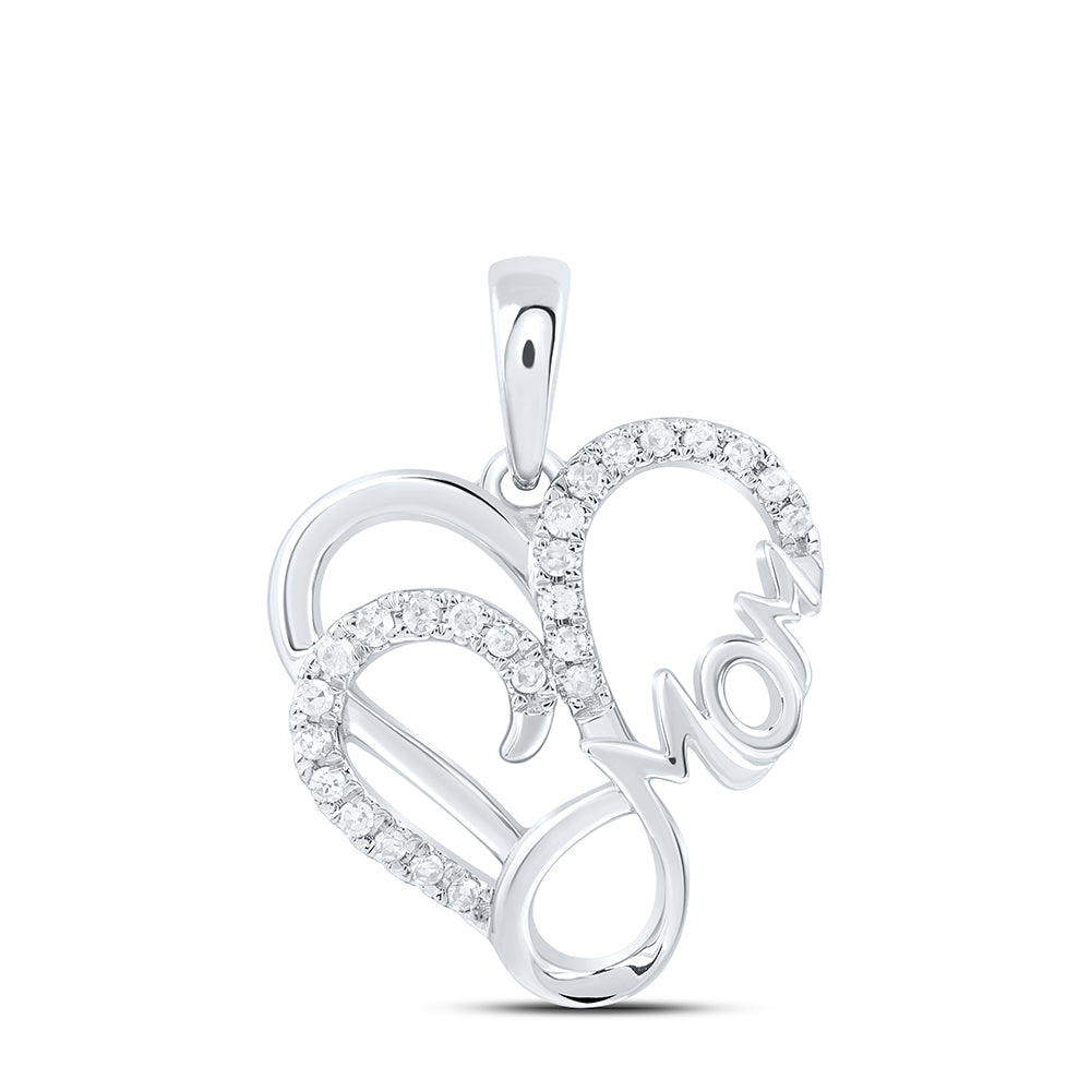 1/10CTW-DIA NK GIFT MOM HEART PENDANT