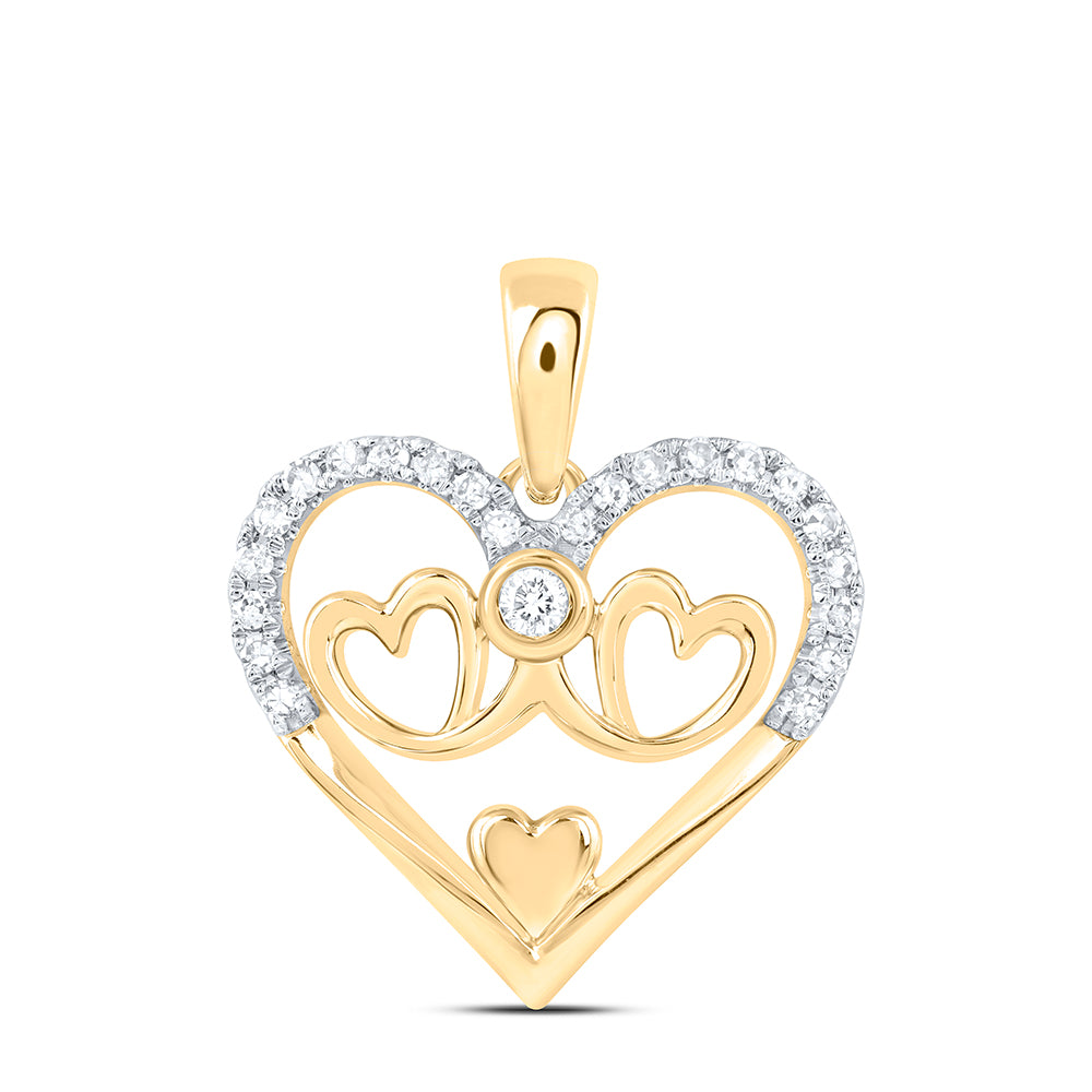 1/10CTW-DIA NK GIFT MOM HEART PENDANT