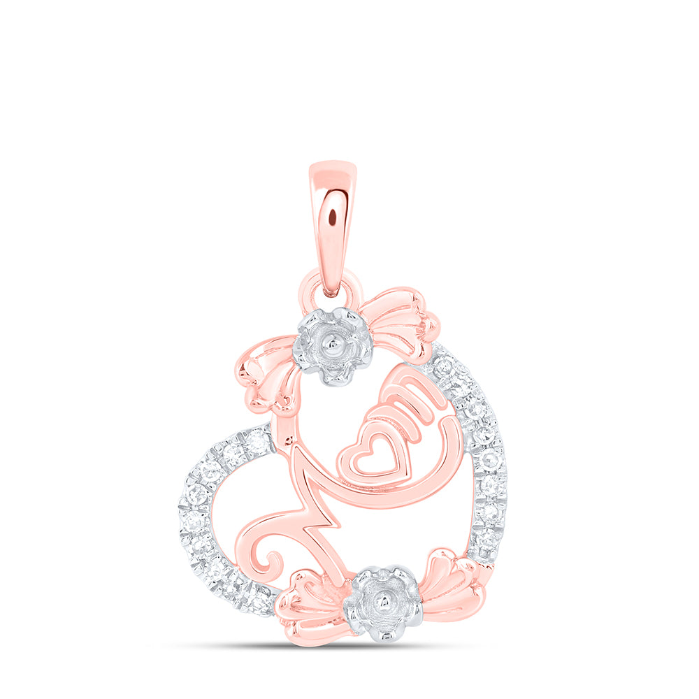 1/10CTW-DIA NK GIFT MOM HEART PENDANT