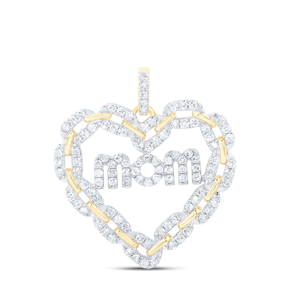 1/2CTW-DIA NK FASHION MOM HEART PENDANT