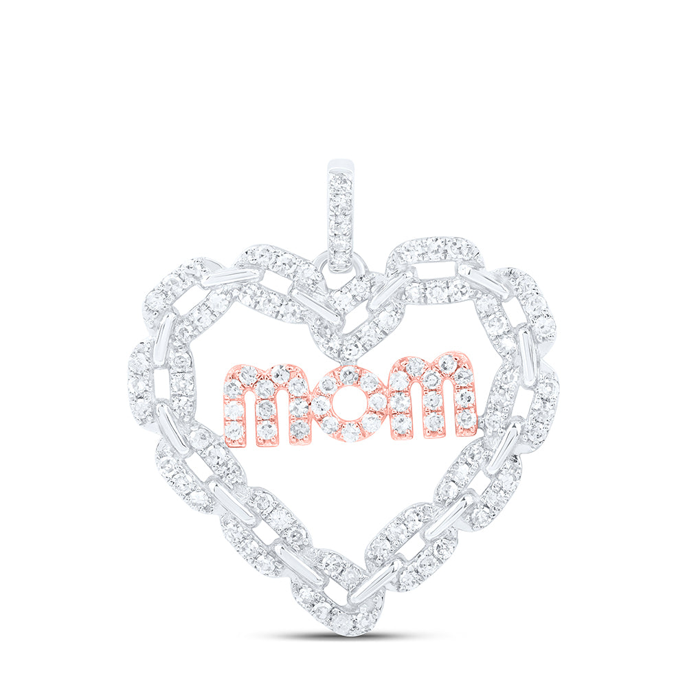 1/2CTW-DIA NK FASHION MOM HEART PENDANT
