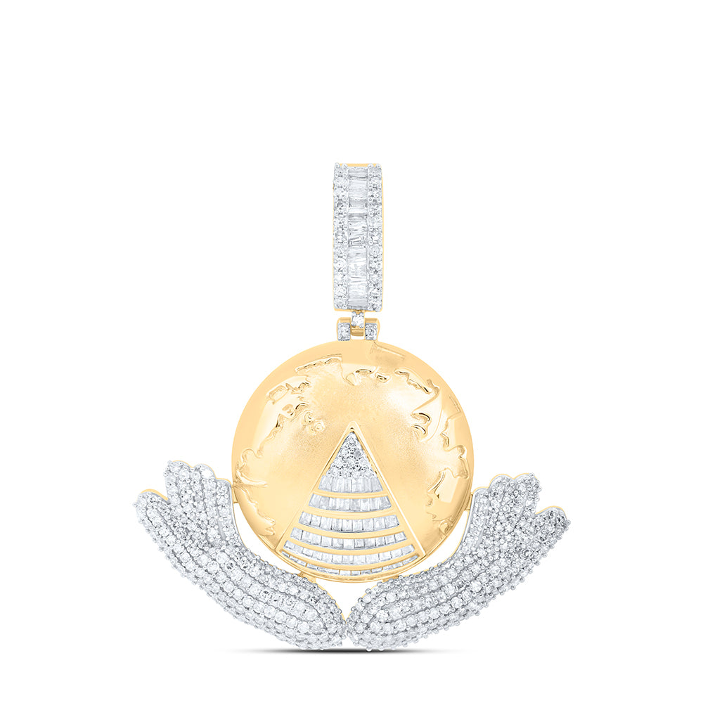 2CTW-DIA NK WORLD MAP MENS CHARM