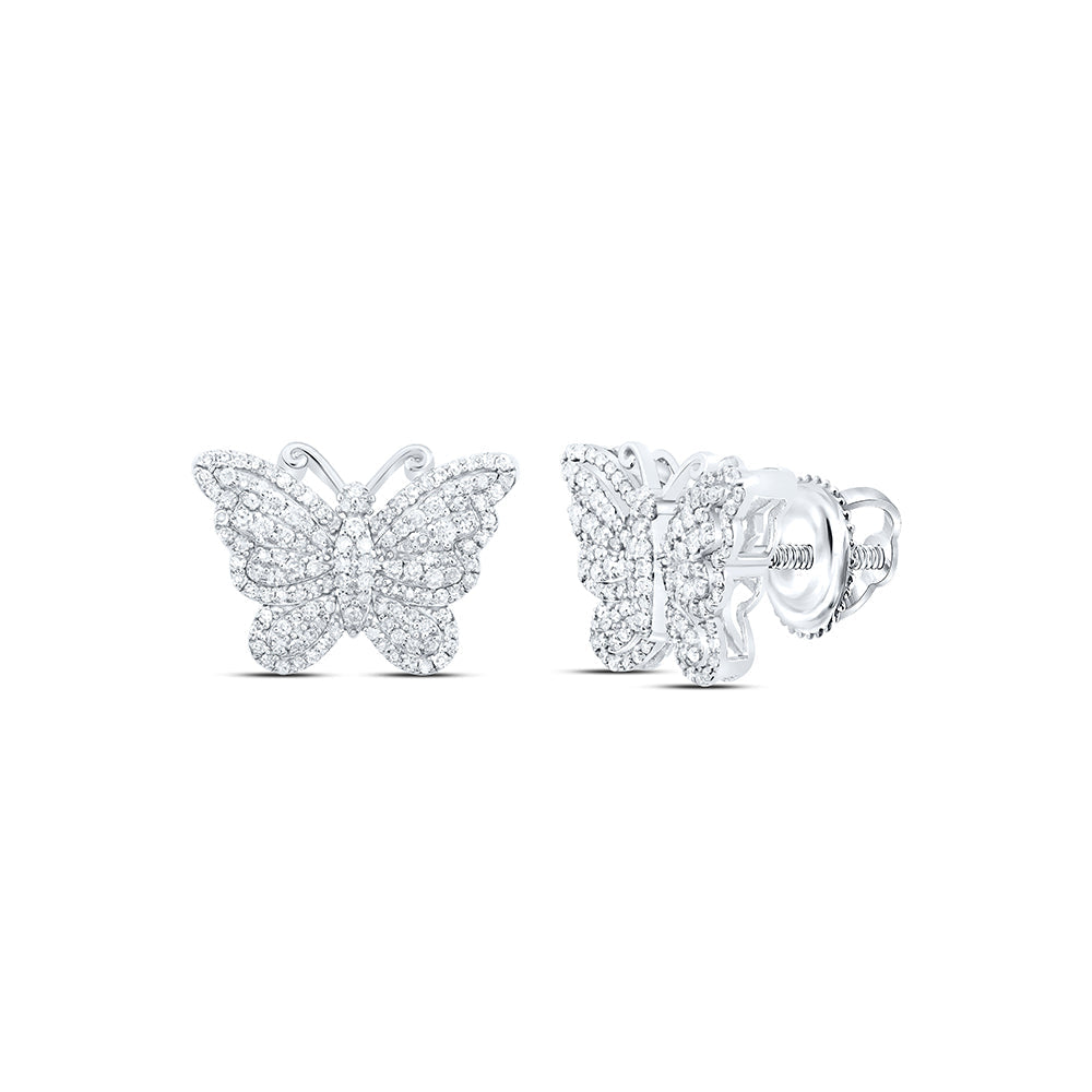 5/8CTW-DIA NK FASHION BUTTERFLY EARRING