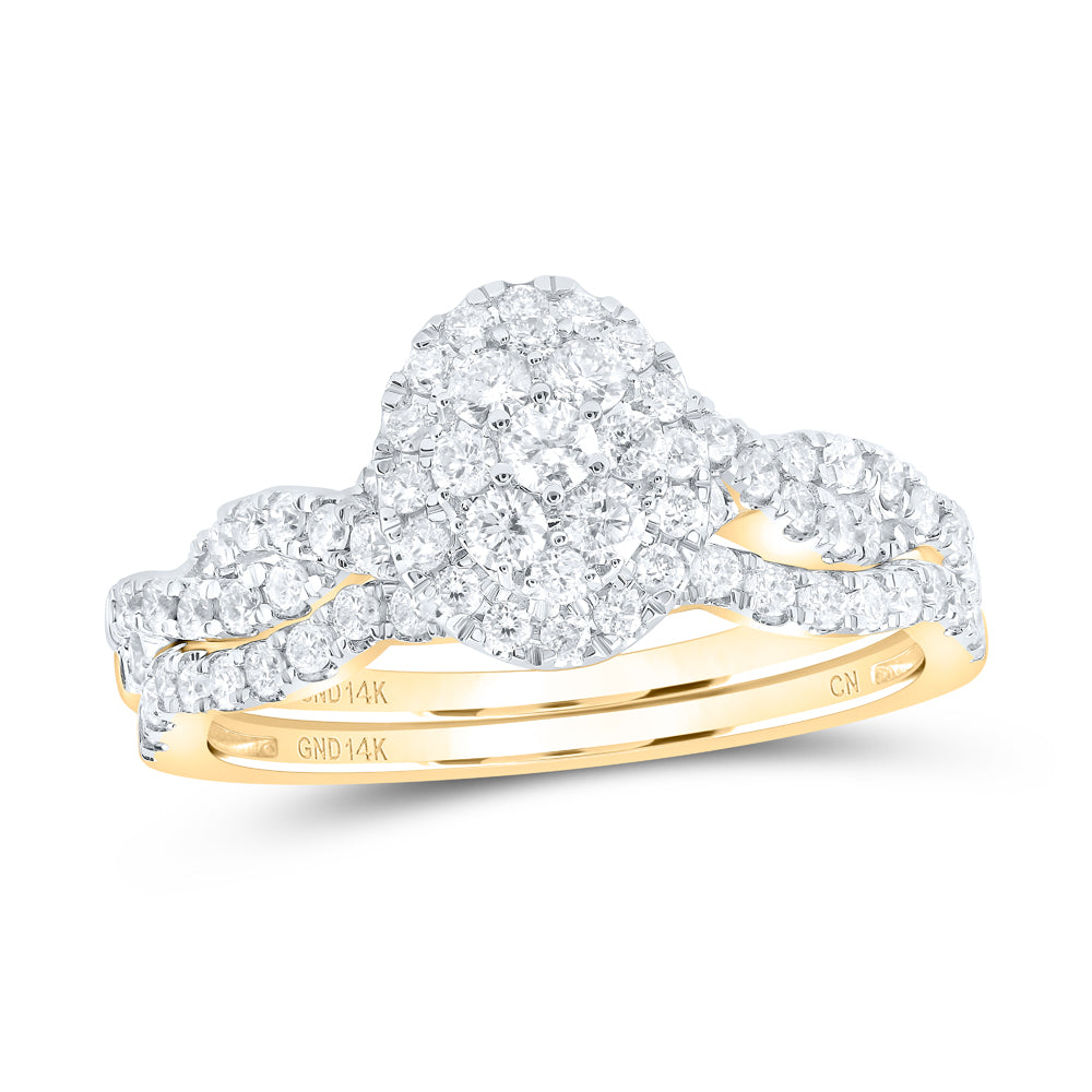 3/4CTW-DIA CN OVAL SINGLE HALO BRIDAL SET