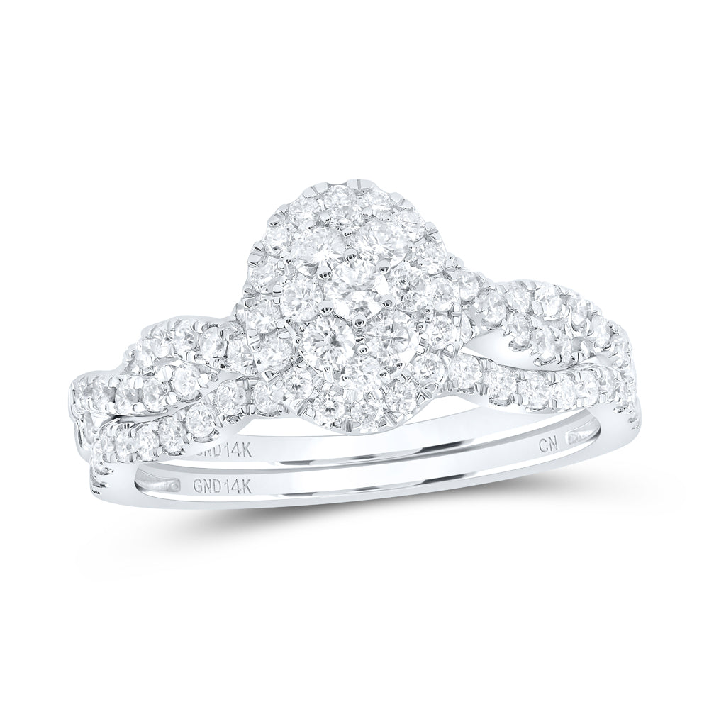 3/4CTW-DIA CN OVAL SINGLE HALO BRIDAL SET