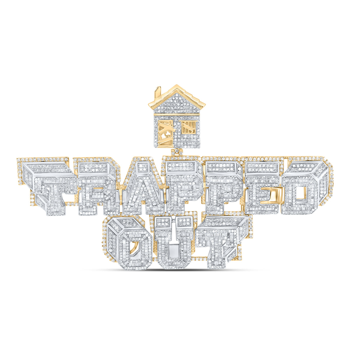 4 3/4CTW-DIA NK "TRAPPED OUT " MENS CHARM