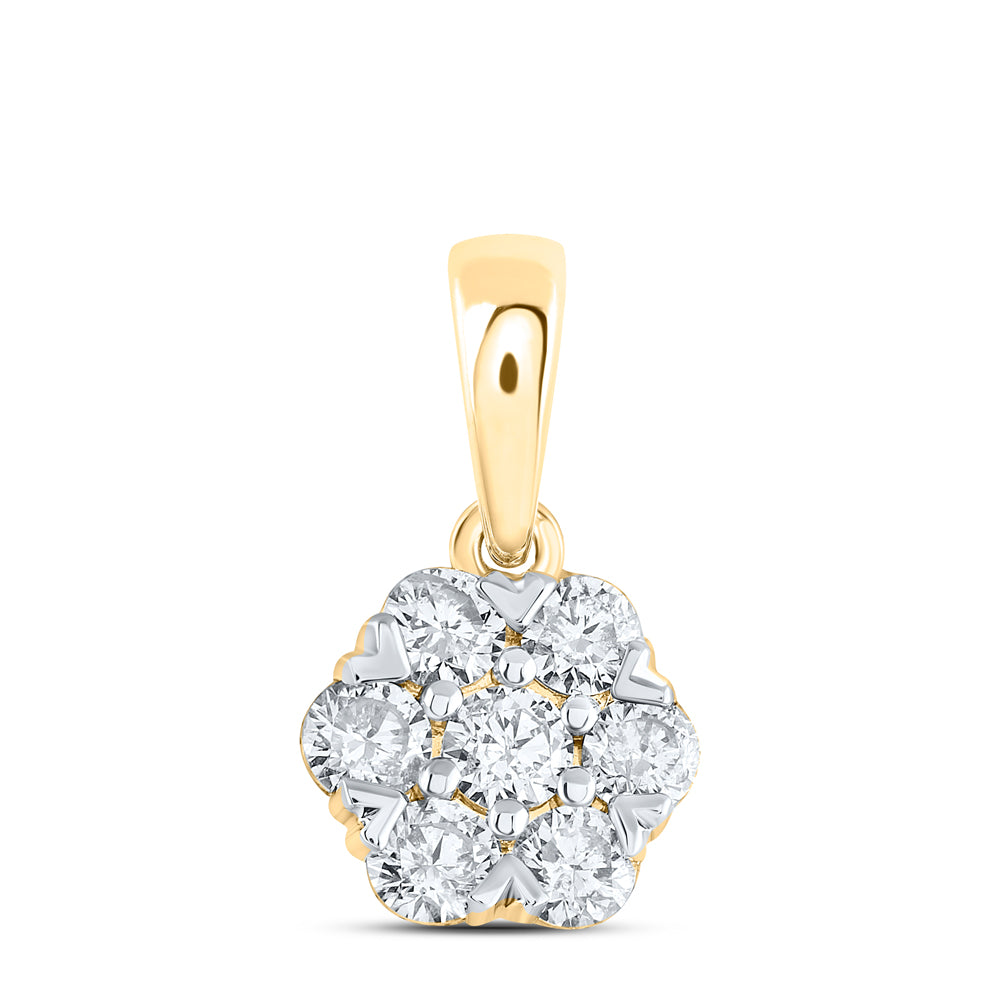 1/2CTW-DIA CN FASHION FLOWER PENDANT