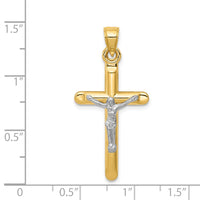 Load image into Gallery viewer, 14k Two-tone Hollow Crucifix Pendant
