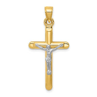 Load image into Gallery viewer, 14k Two-tone Hollow Crucifix Pendant
