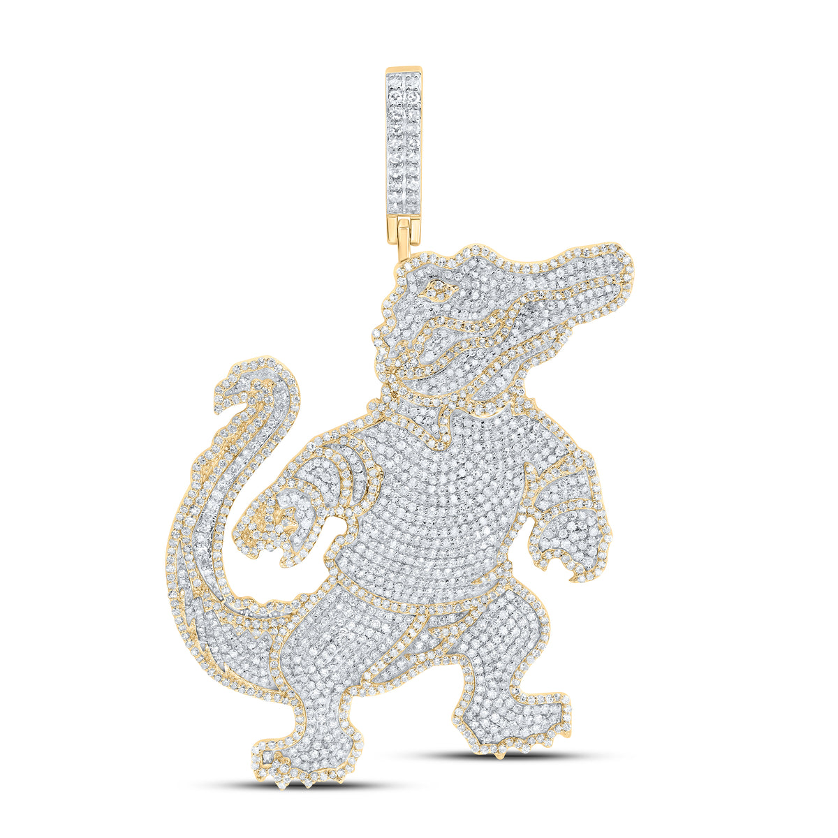 3 3/8CTW-DIA NK CROCODILE MENS CHARM