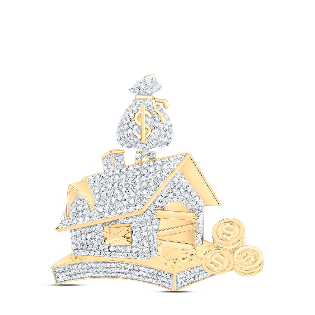 1 5/8CTW-DIA NK MONEY HOUSE MENS CHARM