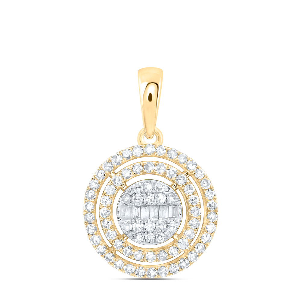 3/8CTW-DIA NK FASHION ROUND PENDANT