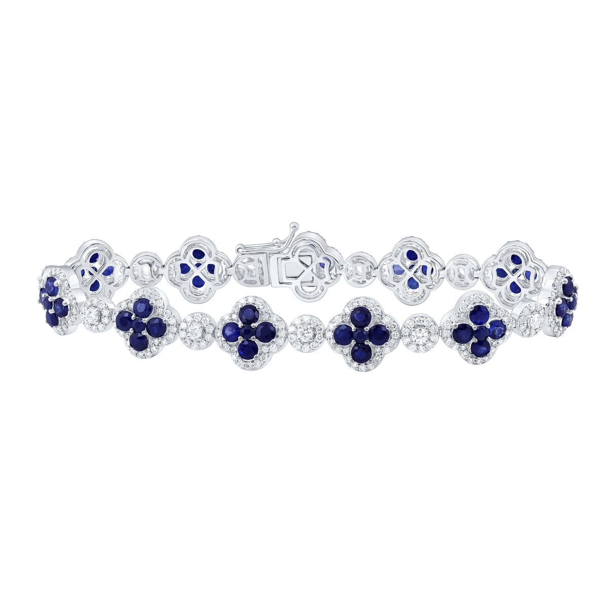 3 CTW-DIA ANA M 7CTW RD-BS NAT GEM CLOVER BRACELET (7 INCH)