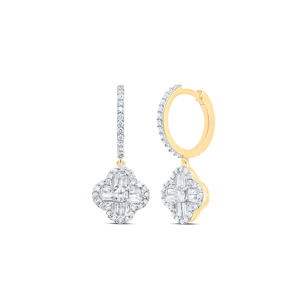 1CTW-DIA NK CLOVER DANGLING EARRING