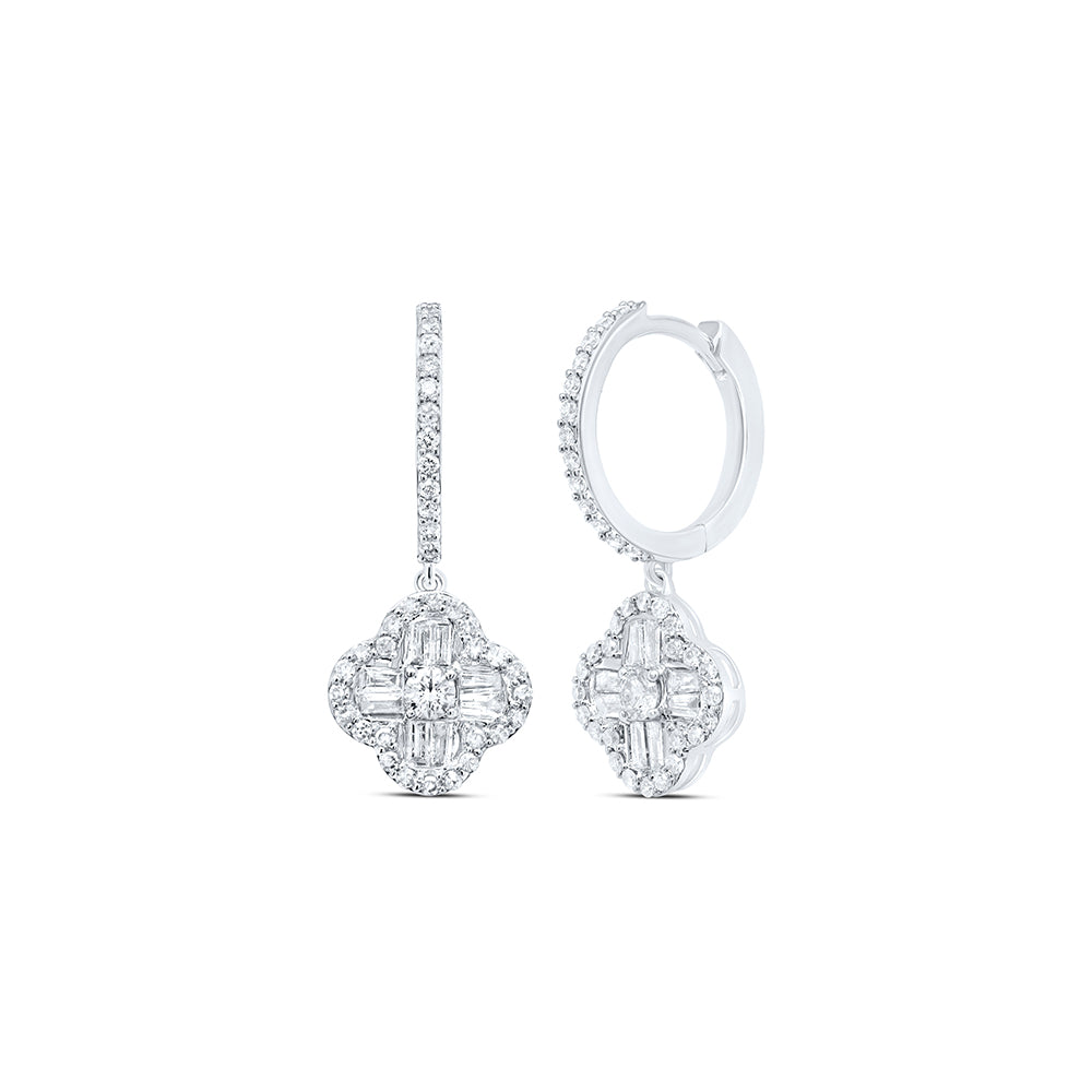 1CTW-DIA NK CLOVER DANGLING EARRING
