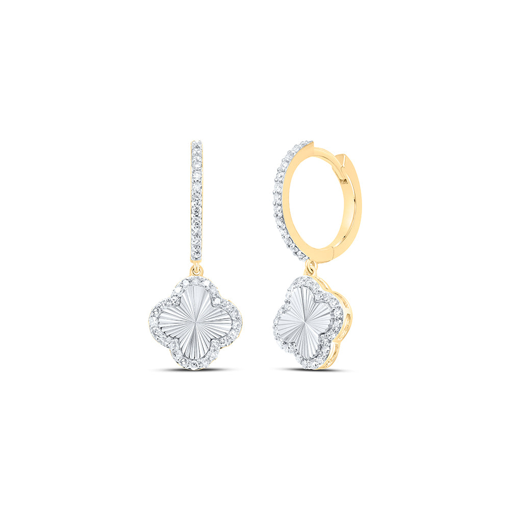 3/8CTW-DIA NK CLOVER DANGLING EARRING