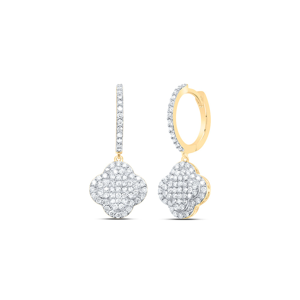 3/4CTW-DIA NK CLOVER DANGLING EARRING