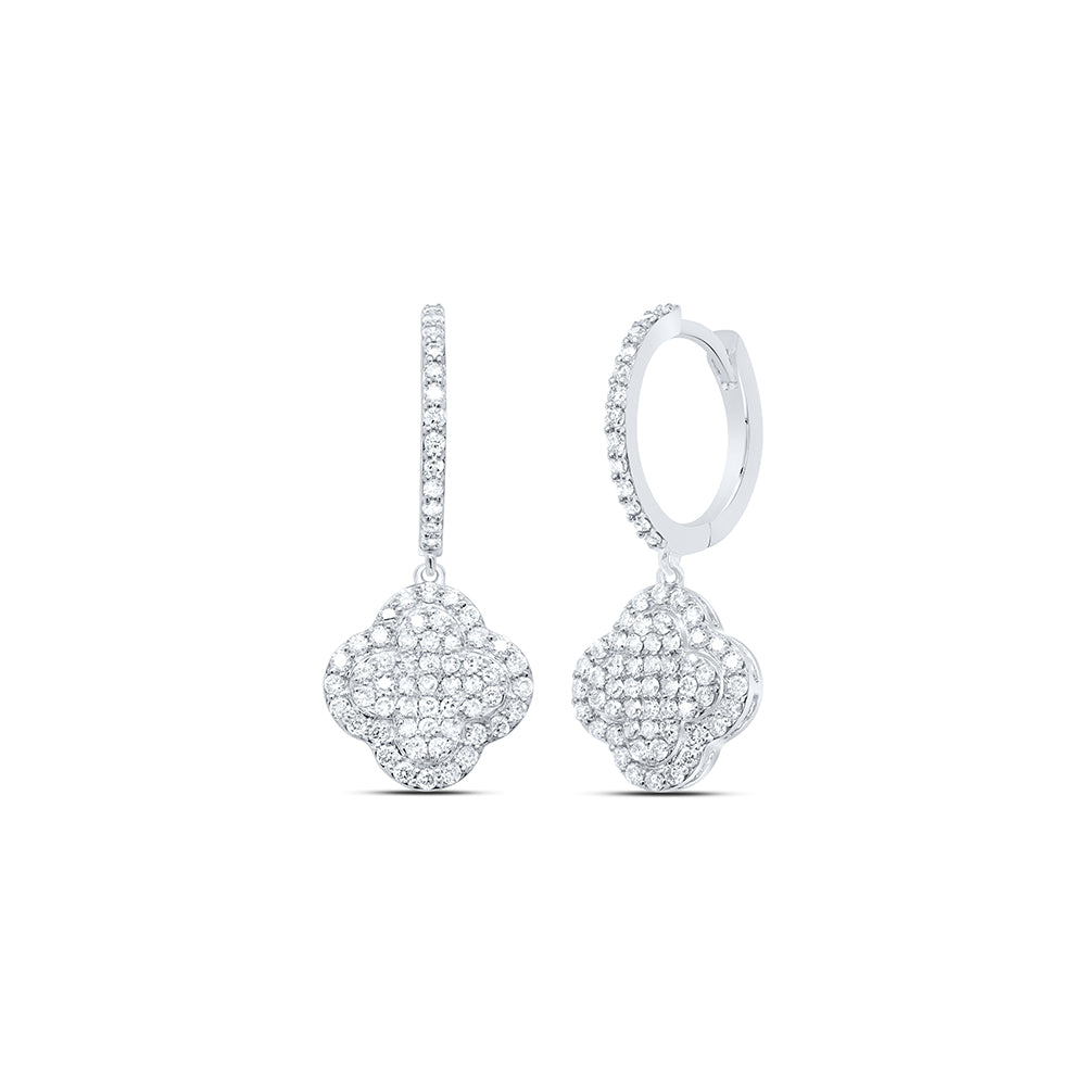 3/4CTW-DIA NK CLOVER DANGLING EARRING