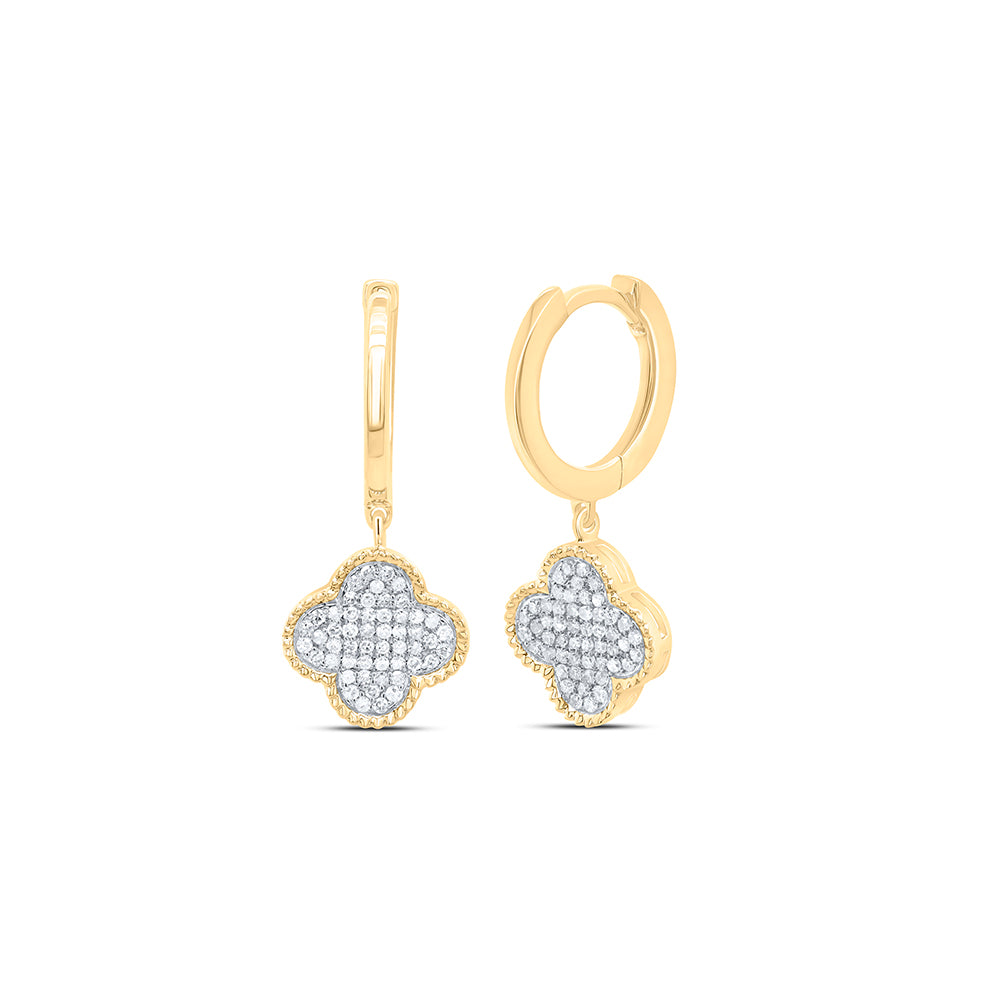 1/5CTW-DIA NK CLOVER DANGLING EARRING